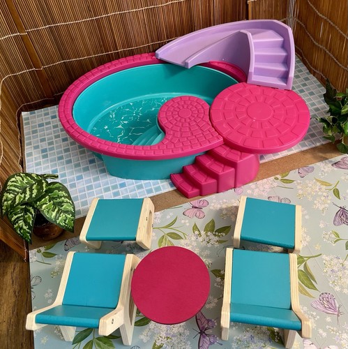 Barbie doll size pool party - barbie,