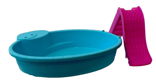 Barbie blue pool with - barbie, pink