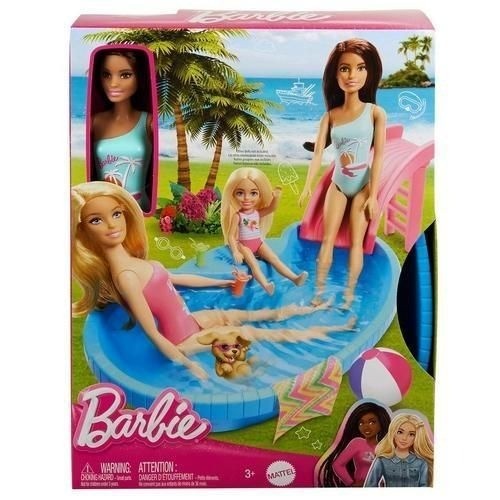 Barbie doll and pool playset - and,