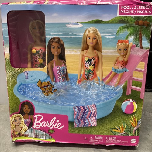 Barbie pool playset with slide - barbie,